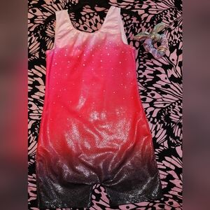 Pink and Purple Gynastics Outfit With Scrunchy